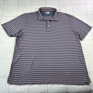 Faherty Shirt Mens XXL Blue Pink Movement Polo Striped Short Sleeve Collared